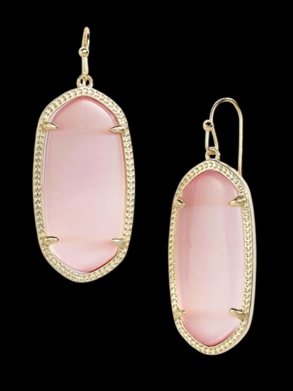 Kendra Scott Elle Gold Earrings in Limited Edition Ballet Pink Cat’s Eye